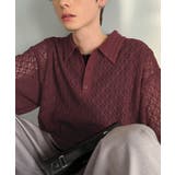 「透け感、モードの余韻。」衿ダブルライン使いレース柄ニットポロシャツ Doubl… | Classical Elf Men | 詳細画像17 