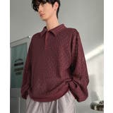 「透け感、モードの余韻。」衿ダブルライン使いレース柄ニットポロシャツ Doubl… | Classical Elf Men | 詳細画像18 