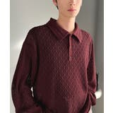 「透け感、モードの余韻。」衿ダブルライン使いレース柄ニットポロシャツ Doubl… | Classical Elf Men | 詳細画像19 