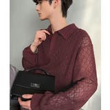 「透け感、モードの余韻。」衿ダブルライン使いレース柄ニットポロシャツ Doubl… | Classical Elf Men | 詳細画像21 