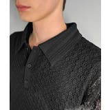 「透け感、モードの余韻。」衿ダブルライン使いレース柄ニットポロシャツ Doubl… | Classical Elf Men | 詳細画像24 