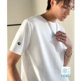 ホワイト | 【接触冷感機能付き】肩切り替え袖刺繍ショート丈ダンボール素材Tシャツ Shoul… | Classical Elf Men