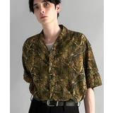ブラウン | 「脱、平凡。」総柄プリントオーバーサイズドレープ半袖シャツ Oversized | Classical Elf Men