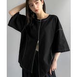 ブラック | 「1枚でも羽織でも。」インサイドアウト仕様2wayダブルジップTシャツ | Classical Elf Men