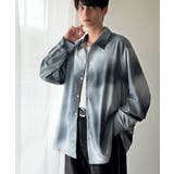 グレー | 「都会的スタイル」。総柄ドレープキャンプカラーシャツ Relaxed Drape | Classical Elf Men