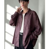 ワイン | 「都会的スタイル」。総柄ドレープキャンプカラーシャツ Relaxed Drape | Classical Elf Men