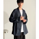 「さっと羽織れる。」ストライプ柄ドレープテーラードシャツジャケット | Classical Elf Men | 詳細画像15