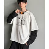 ホワイト | 【Classical Origin】幾何学柄ポンチ素材レイヤードTシャツ(長袖)… | Classical Elf Men