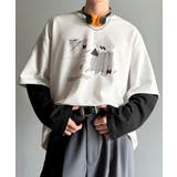 【Classical Origin】幾何学柄ポンチ素材レイヤードTシャツ(長袖)… | Classical Elf Men | 詳細画像3 