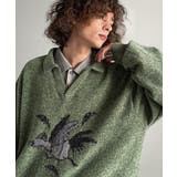 「個性で遊ぶ。」モール糸使いルースター柄襟付きVネックセーター Chenille | Classical Elf Men | 詳細画像12