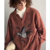 「個性で遊ぶ。」モール糸使いルースター柄襟付きVネックセーター Chenille | Classical Elf Men | 詳細画像3