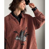 「個性で遊ぶ。」モール糸使いルースター柄襟付きVネックセーター Chenille | Classical Elf Men | 詳細画像7