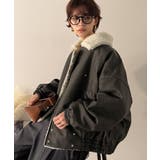 ブラック | 着こなす、こなれ感。ヴィンテージ加工ライダースボアジャケット | Classical Elf