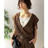 ブラウン | 【Classical Evon】シンプルな品をまとう。リネンタッチベスト(Vネッ… | Classical Elf