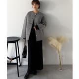 端正な佇まいが導く上品スタイル。ツイードボンディング金釦ノーカラージャケット | Classical Elf  | 詳細画像9 