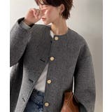 端正な佇まいが導く上品スタイル。ツイードボンディング金釦ノーカラージャケット | Classical Elf  | 詳細画像15 