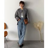 端正な佇まいが導く上品スタイル。ツイードボンディング金釦ノーカラージャケット | Classical Elf  | 詳細画像18 