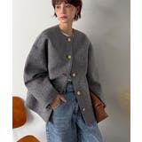 端正な佇まいが導く上品スタイル。ツイードボンディング金釦ノーカラージャケット | Classical Elf  | 詳細画像20 