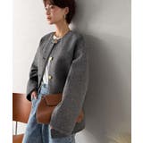端正な佇まいが導く上品スタイル。ツイードボンディング金釦ノーカラージャケット | Classical Elf  | 詳細画像25 