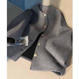 端正な佇まいが導く上品スタイル。ツイードボンディング金釦ノーカラージャケット | Classical Elf  | 詳細画像32 