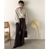 優しい温もり、上品見え。圧縮ニット襟付きキーネックプルオーバー | Classical Elf  | 詳細画像36 