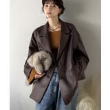 ブラウン | 【Classical Evon】羽織るだけで上品ハンサム。レザー風加工スエード袖… | Classical Elf 