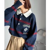 ネイビー | 《JaVaジャバコラボ》ワッペンデザインラガーポロニット(長袖) | Classical Elf Men