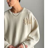 アイボリー | 《JaVaジャバコラボ》立体編みで飾る個性。サガラ刺繍風ロゴオーバーサイズニット | Classical Elf Men