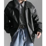 ブラック | こだわりヴィンテージライク。リブタートルカラーレザージャケット | Classical Elf Men