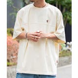 アイボリー | レトロモダンな大人カジュアルTee。Tシャツワンポイントハンド刺繍ピグメントTシ… | Classical Elf Men