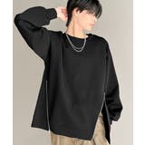 ブラック | 《Javaジャバコラボ》シンプルにお洒落を。アシメファスナーラウンドネックポンチ… | Classical Elf Men