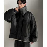 ブラック | 寒さ知らずの防寒力！高級感あふれる中綿フェイクレザーモンスターブルゾン | Classical Elf Men