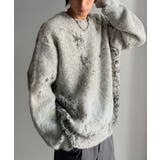 グレー | 《JaVaジャバコラボ》視線を釘付け。アブストラクト柄ニットプルオーバー（長袖） | Classical Elf Men