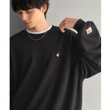 ブラック | 《JaVaジャバコラボ》毎日に、肩の力を抜いた洒落感を。胸刺繍ライトウェイト裏毛… | Classical Elf Men