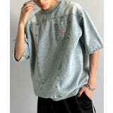 「ゆるっと男らしく。」綿100%ヴィンテージ加工アウターデニムTシャツ | Classical Elf Men | 詳細画像18