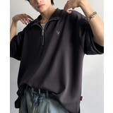 チャコールグレー | 遊び心もこなれ感もキメる。刺繍入りダンボール素材ジップ半袖Tシャツ | Classical Elf Men
