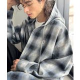 ブルー | 《JaVaジャバコラボ》フードが醸す洗練された遊び心。ヴィンテージ風チェック柄シ… | Classical Elf Men