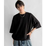 ブラック | 《JaVaジャバコラボ》ドロスト付リンクスジャカードオーバーサイズTシャツ | Classical Elf Men