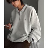 ライトグレー | 《JaVaジャバコラボ》アイロン要らずで毎日着られる！胸刺繍入り襟ライン配色ニッ… | Classical Elf Men