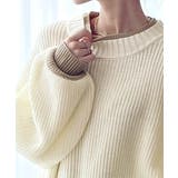 《JaVaジャバ コラボ》ゆるニットであざと感。重ね着風ローゲージビッグシルエッ… | Classical Elf  | 詳細画像2 