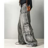 《Javaジャバコラボ》旬なこなれ感。ヴィンテージ加工裾ドロストワイドデニム | Classical Elf | 詳細画像1