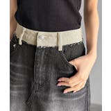 上品見えする大人のデニム。ウエスト異素材切り替え 裾カットオフ デニムスカート | Classical Elf  | 詳細画像19 