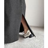 上品見えする大人のデニム。ウエスト異素材切り替え 裾カットオフ デニムスカート | Classical Elf  | 詳細画像21 