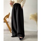 ブラック | 大人の余白をまとうワイドスウェット。ヘビーウェイトスウェットワイドパンツ | Classical Elf 