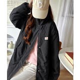 ブラック | 大人スポーティ。シャカシャカ素材スタンドネックミリタリーコート | Classical Elf