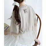 1枚でレイヤードが完成。チュールレイヤードバックプリントTシャツ | Classical Elf  | 詳細画像23 