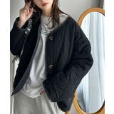 ブラック | 《Javaジャバコラボ》大人カジュアルの大定番。ノーカラー波キルティングコート | Classical Elf