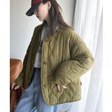 カーキ | 《Javaジャバコラボ》大人カジュアルの大定番。ノーカラー波キルティングコート | Classical Elf