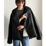 ブラック | 甘さ控えめ、無敵の女っぽさ。フェイクレザーダブルライダースジャケット | Classical Elf