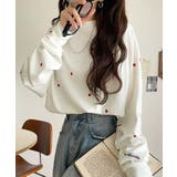 “可愛い”がさりげなく溶け込む。袖ネーム付きミニハート総刺繍Tシャツ | Classical Elf | 詳細画像5
